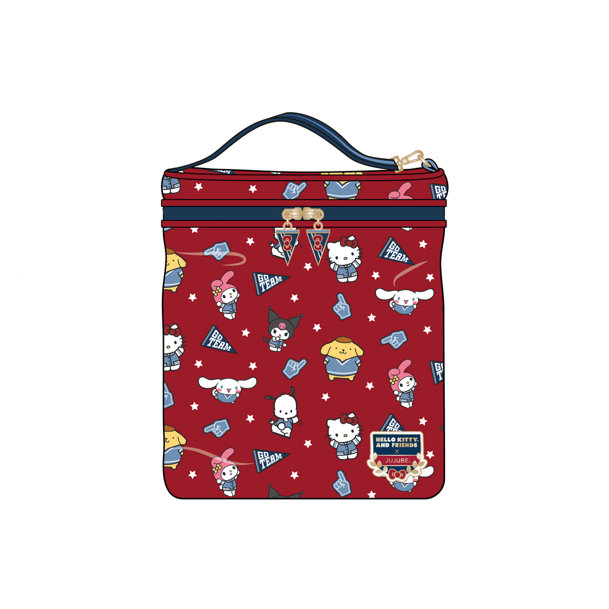 Hello Kitty® × JuJuBe Varsity Fuel Cell Insulated Bottle Bag – Red and Navy