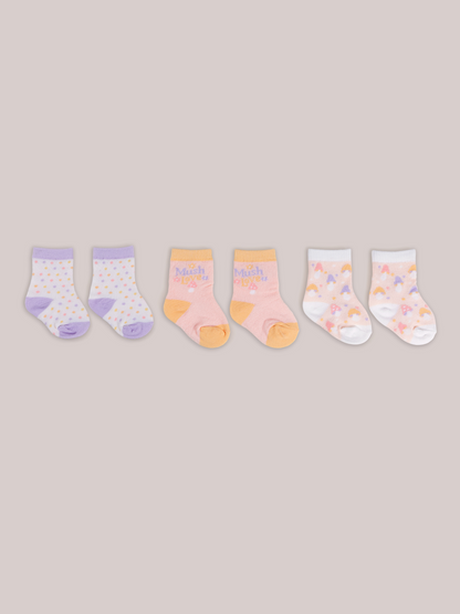 3-Pack Soft Durable Baby Socks Set - Mushy Love