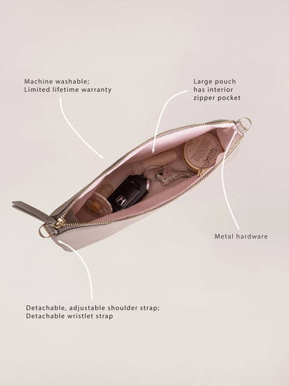 3-Piece Pouch Clutch Purse Set - Taupe