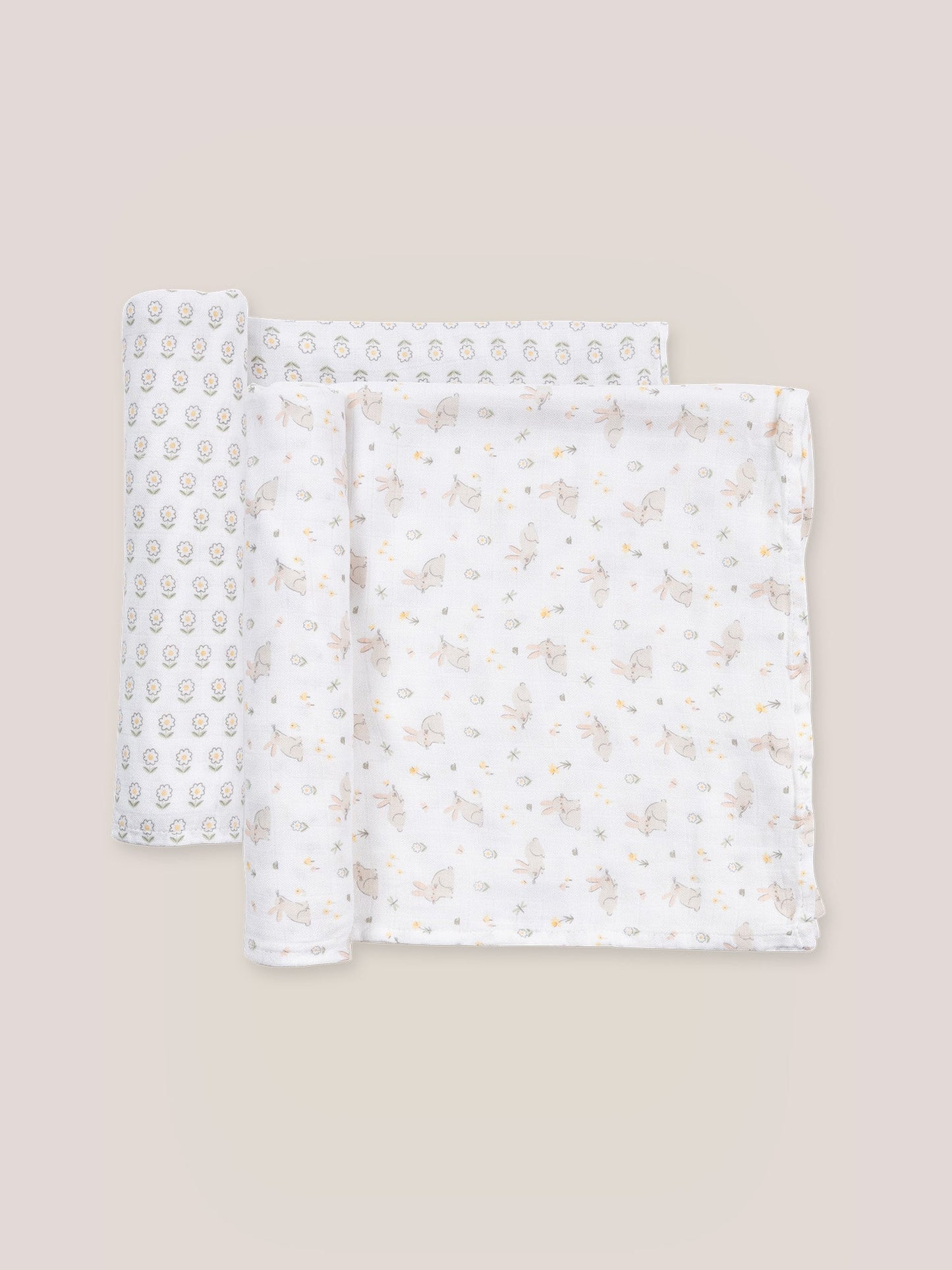 2-Pack Square Swaddle Blanket Set - Bunny Hollow