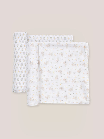 2-Pack Square Swaddle Blanket Set - Bunny Hollow