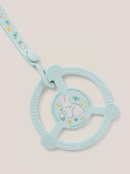 Silicone Teether Ring with Detachable Clip - Bunny Hollow