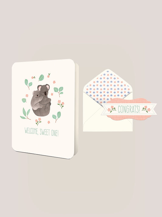 Welcome, Sweet One Deluxe Greeting Card