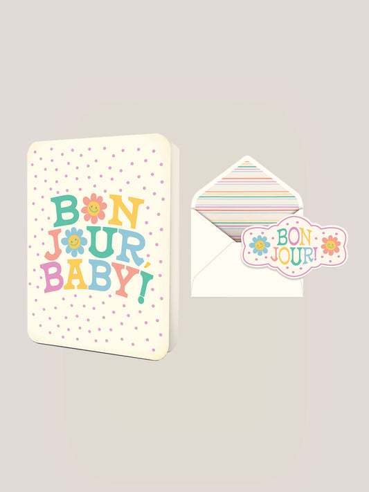 Bonjour, Baby! Deluxe Greeting Card
