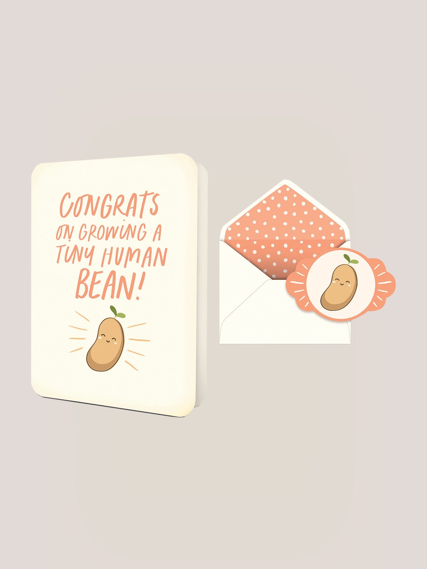Tiny Human Bean Deluxe Greeting Card