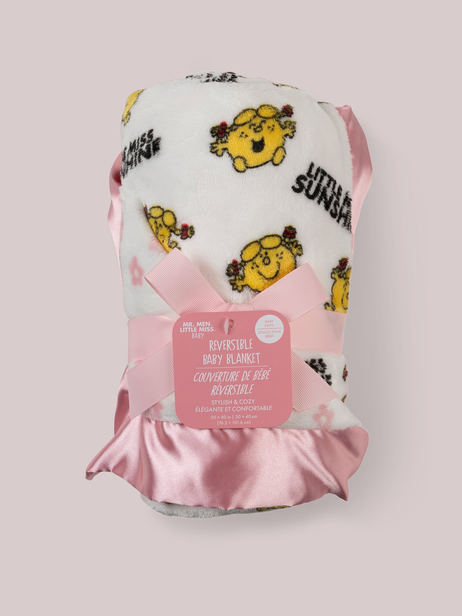 Little Miss Sunshine Reversible Blanket rolled up with tag
