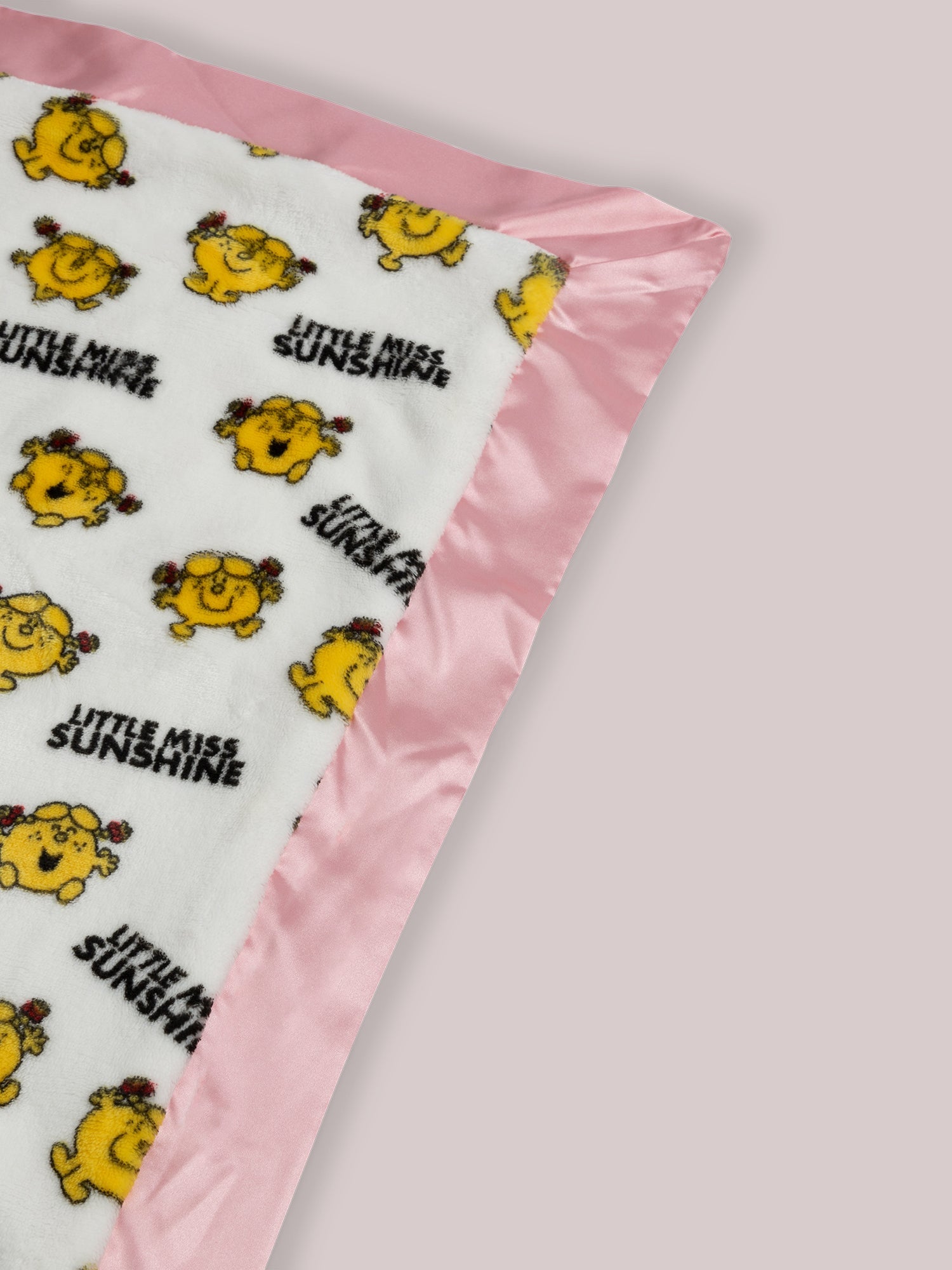 Little Miss Sunshine Reversible Blanket satin corner