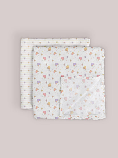 2-Pack Square Swaddle Blanket Set - Mushy Love