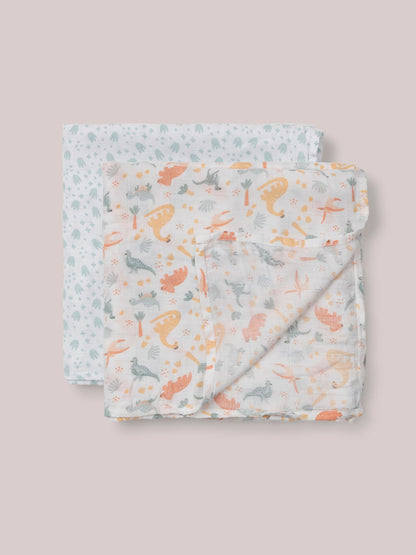 2-Pack Square Swaddle Blanket Set - Roarsome