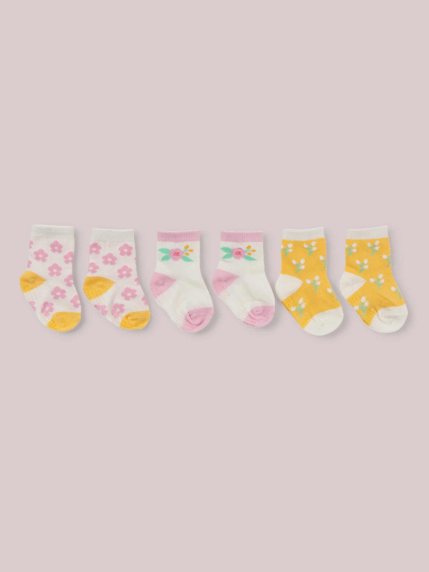3-Pack Soft Durable Baby Socks Set - Sweet Daisy