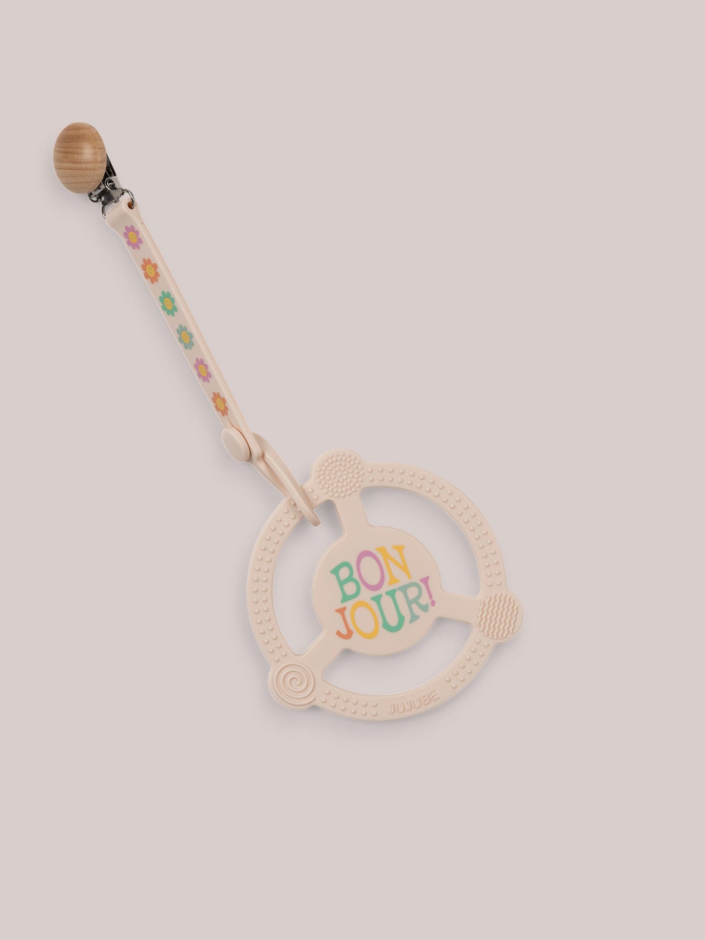 Silicone Teether Ring & Detachable Clip - Bonjour Bébé