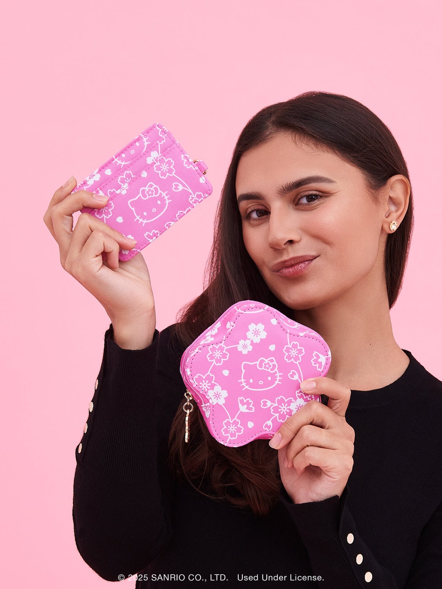 Hello Kitty® × JuJuBe Cherry Blossoms Be Charged Card Case Wallet – Pink