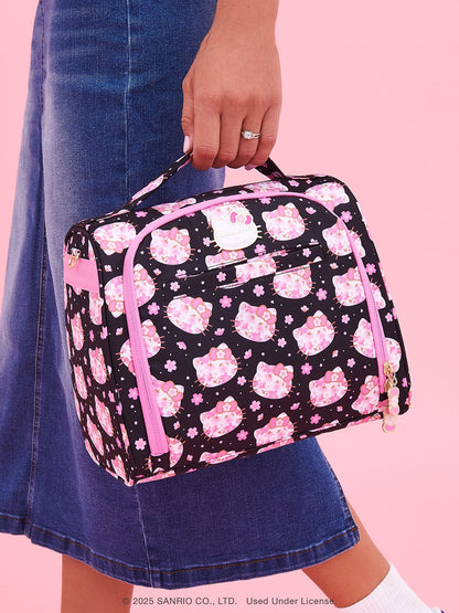 Hello Kitty® × JuJuBe Cherry Blossoms Insulated Bottle Bag – Black and Pink