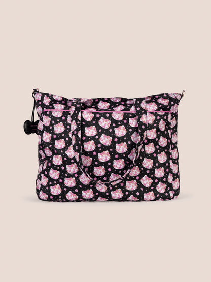 Hello Kitty® × JuJuBe Cherry Blossoms Super Be Large Diaper Bag Duffel — Black and Pink