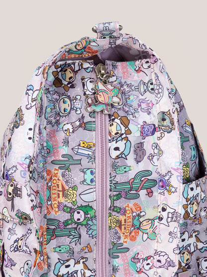 SuperBe Cosmic Desert Tote up close of zipper and zipper pull