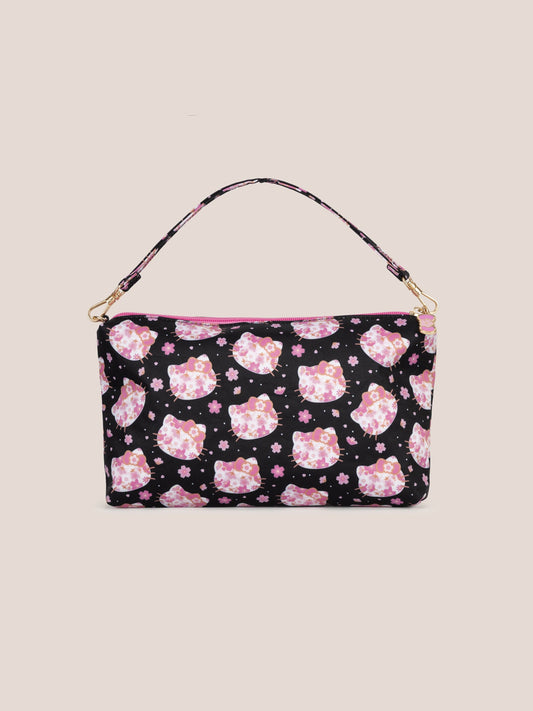 Hello Kitty® × JuJuBe Cherry Blossoms Be Quick Crossbody Diaper Bag Accessory — Black and Pink
