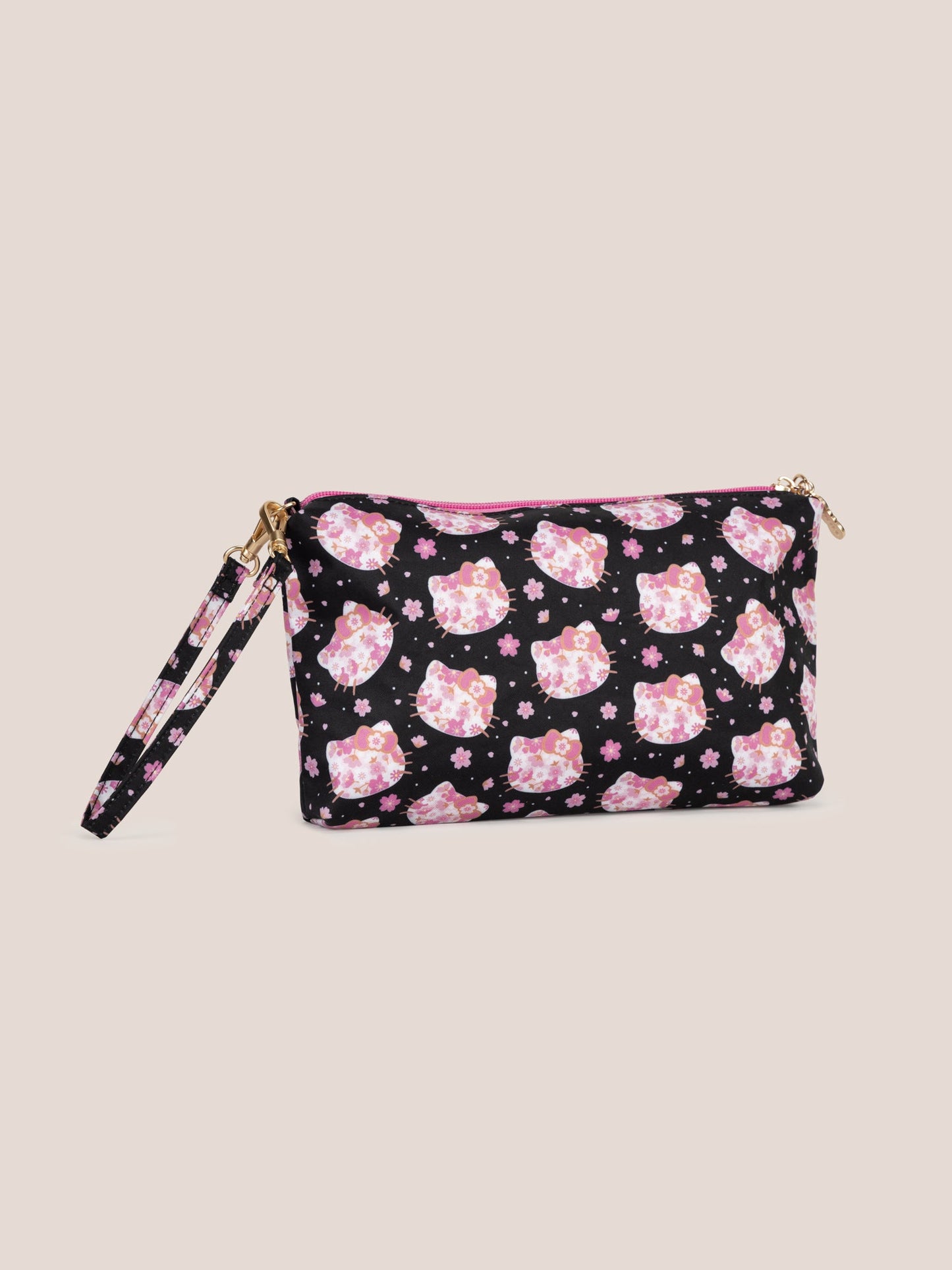 Hello Kitty® × JuJuBe Cherry Blossoms Be Quick Crossbody Diaper Bag Accessory — Black and Pink