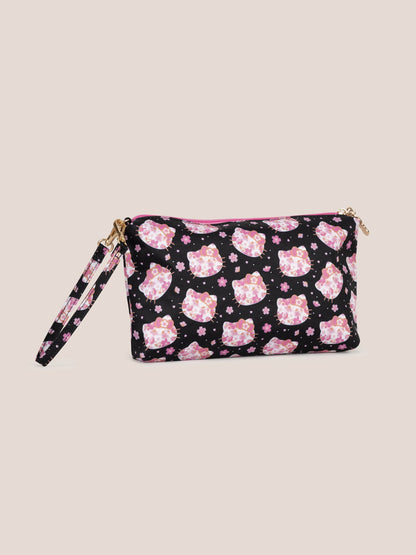 Hello Kitty® × JuJuBe Cherry Blossoms Be Quick Crossbody Diaper Bag Accessory — Black and Pink
