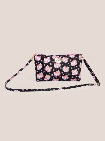 Hello Kitty® × JuJuBe Cherry Blossoms Be Quick Crossbody Diaper Bag Accessory — Black and Pink
