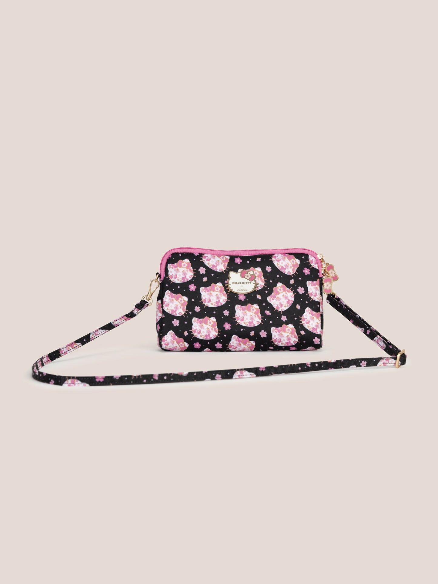 Hello Kitty® × JuJuBe Cherry Blossoms Be Set 3-Piece Pouch Set — Black and Pink