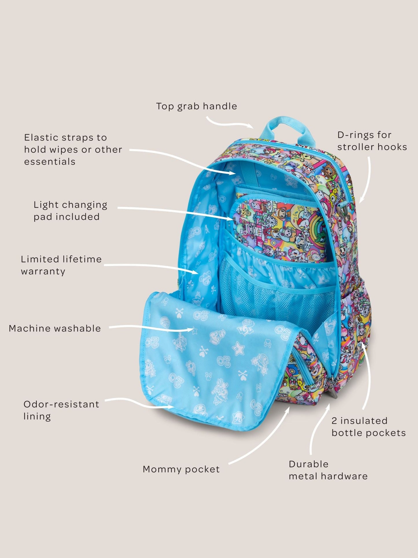 tokidoki Zealous Diaper Bag Backpack - 20th Anniversary Celebration