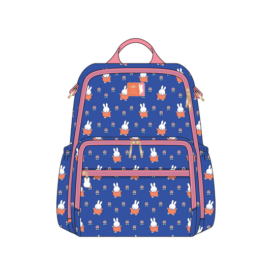 Miffy Flower Fields Zealous Diaper Bag Backpack - Blue & Orange