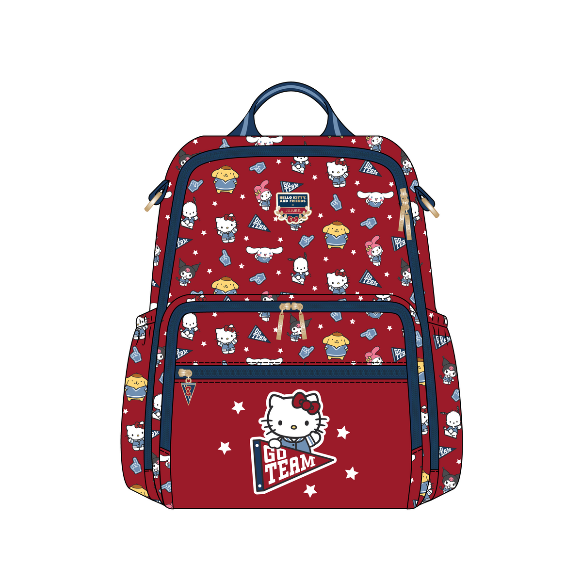 Hello Kitty® × JuJuBe Varsity Zealous Backpack Diaper Bag – Red and Navy