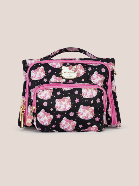 Hello Kitty® × JuJuBe Cherry Blossoms Bestie Small Messenger Handbag, Backpack — Black and Pink