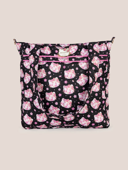 Hello Kitty® × JuJuBe Cherry Blossoms Be Light Diaper Bag Tote — Black and Pink