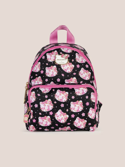 Hello Kitty® × JuJuBe Cherry Blossoms Everyday Mini Small Diaper Bag Backpack – Black and Pink