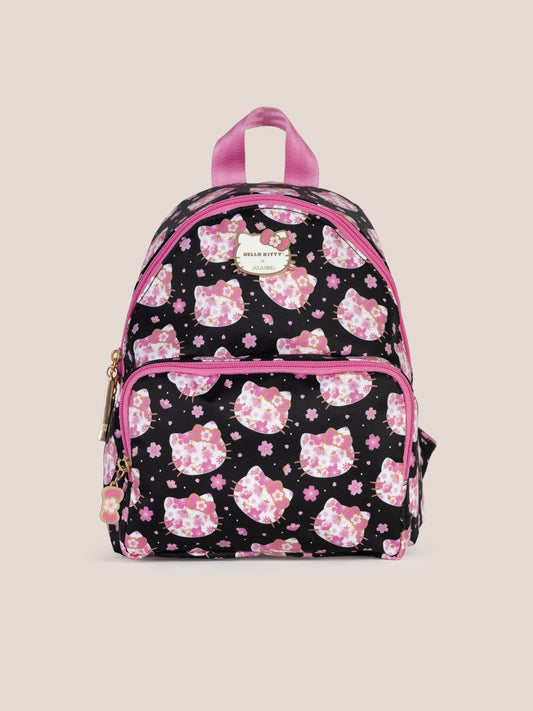Hello Kitty® × JuJuBe Cherry Blossoms Everyday Mini Small Diaper Bag Backpack – Black and Pink