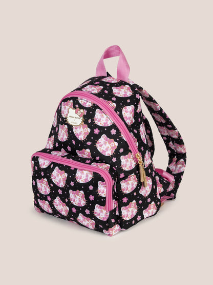 Hello Kitty® × JuJuBe Cherry Blossoms Everyday Mini Small Diaper Bag Backpack – Black and Pink