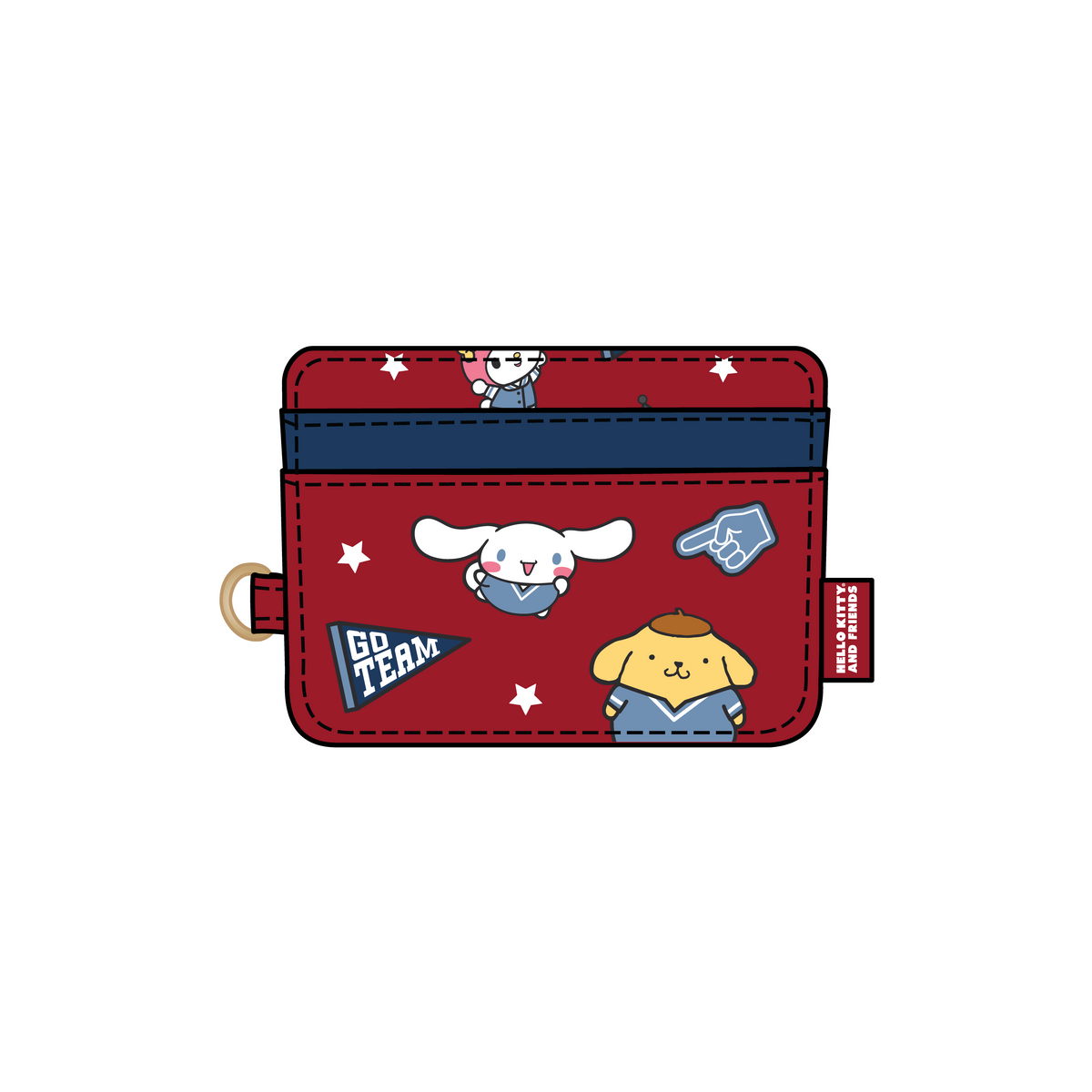 Hello Kitty® ×JuJuBe Varsity Be Charged Card Case Wallet – Red and Navy