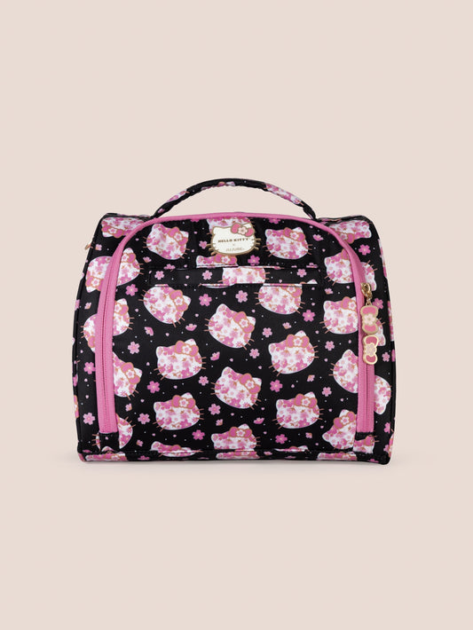 Hello Kitty® × JuJuBe Cherry Blossoms Insulated Bottle Bag – Black and Pink