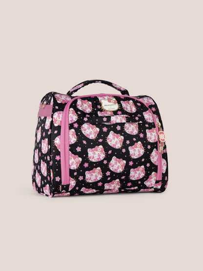 Hello Kitty® × JuJuBe Cherry Blossoms Insulated Bottle Bag – Black and Pink