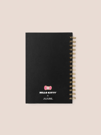 Hello Kitty® × JuJuBe Cherry Blossoms Medium Spiral Notebook — Black and Pink