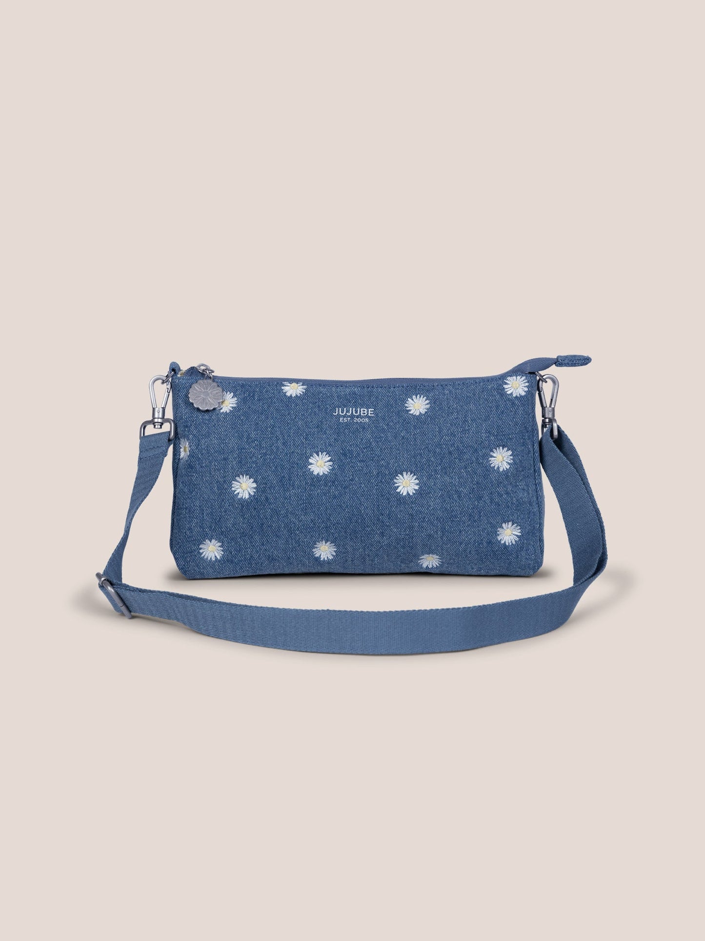 3-piece Pouch Clutch Purse Set - Denim & Daisies